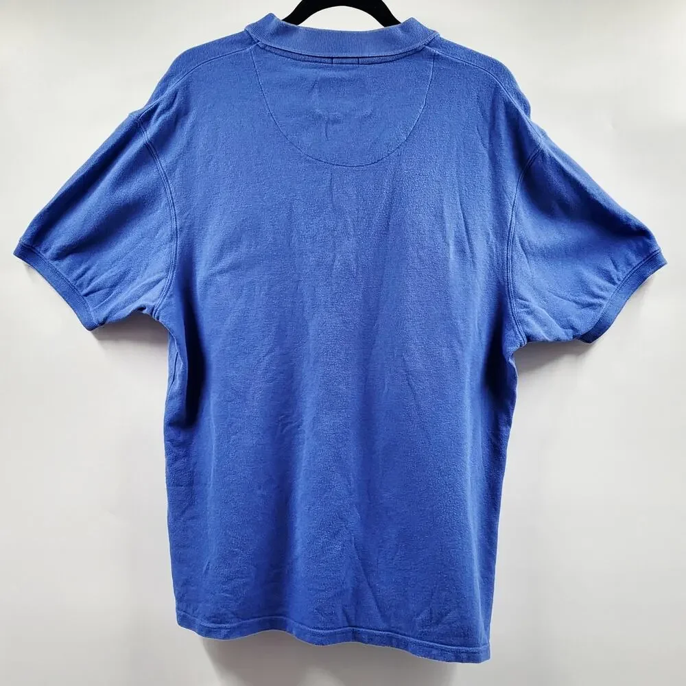 Vintage Russell Athletic Blue Collared Polo Shirt Men's Size XXLarge 100% Cotton
